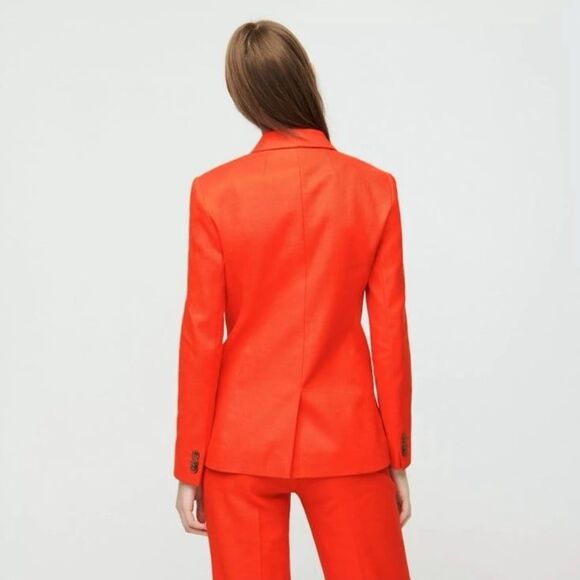 NEW J. Crew Parke Linen Blazer in Brilliant Sunset Size 10 - Picture 2 of 10